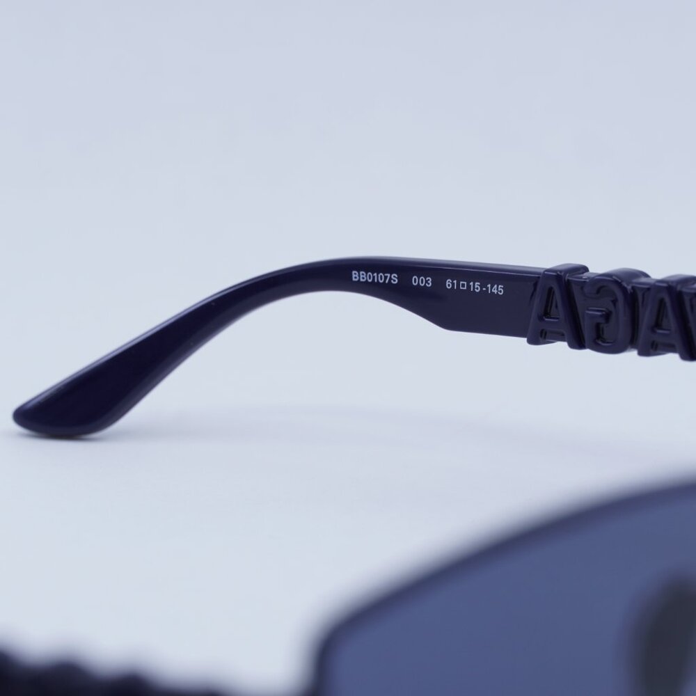 Balenciaga BB0107S 003 Sunglasses - Navy Blue Frame, Blue Lenses - Picture 6 of 10
